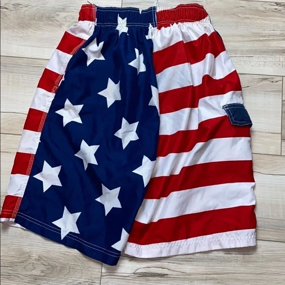 Kanu Surf Swim Trunks USA Flag Small